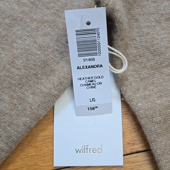 NWT, Aritzia Wilfred, Button Front Mini Cardigan Dress, Heather Gold Camel, L - Picture 5 of 16